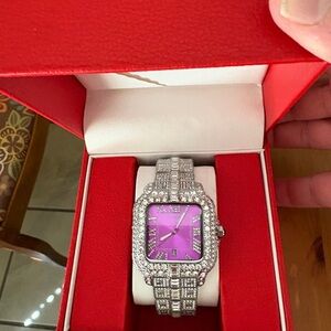 Elegant Silver and Purple Women's Watch